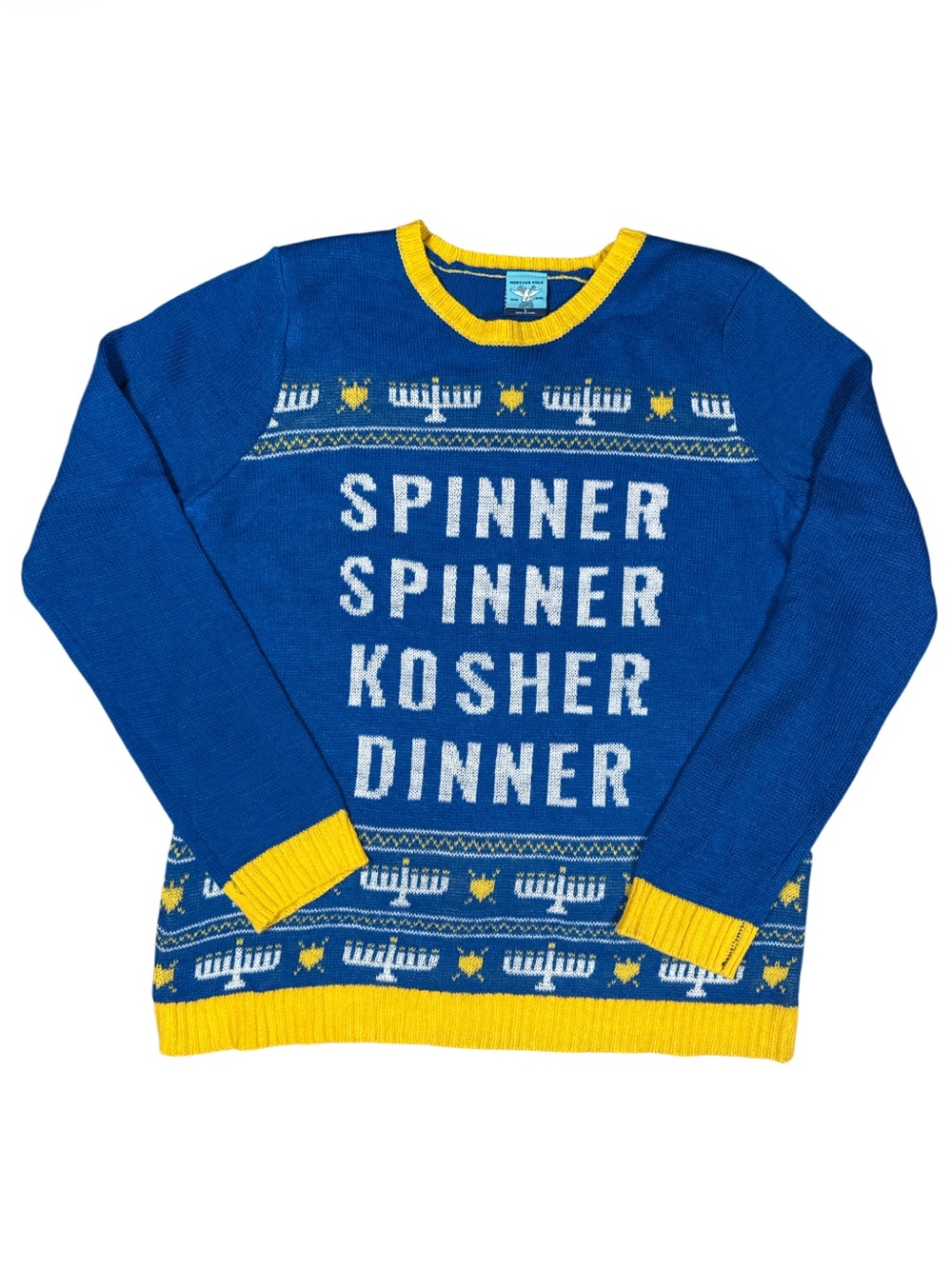 NWT Norther Pole “Spinner Spinner Kosher Dinner” Hanukkah Sweater Mens Large